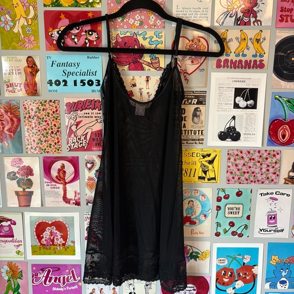 Y2K Elegant Black floral bow Lace Slip Dress - Picture 10 of 10